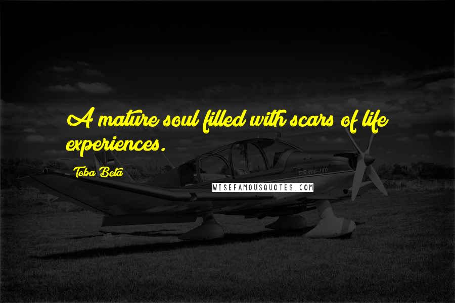 Toba Beta Quotes: A mature soul filled with scars of life experiences.