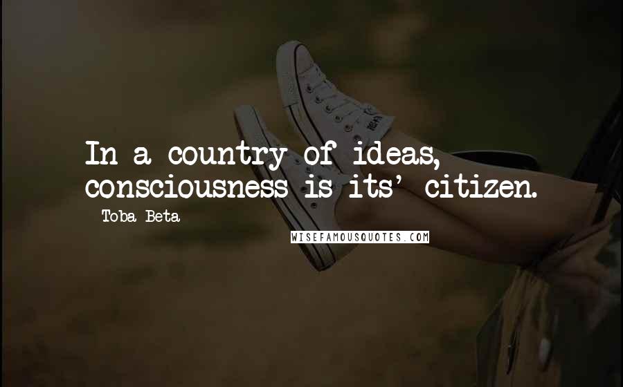 Toba Beta Quotes: In a country of ideas, consciousness is its' citizen.