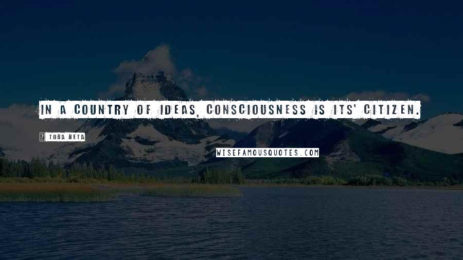 Toba Beta Quotes: In a country of ideas, consciousness is its' citizen.