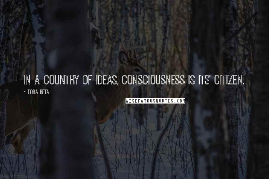 Toba Beta Quotes: In a country of ideas, consciousness is its' citizen.