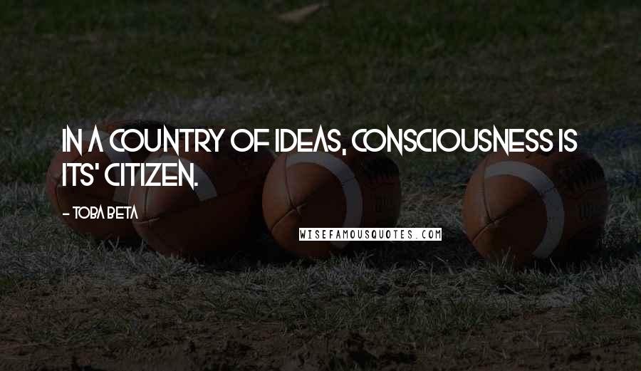 Toba Beta Quotes: In a country of ideas, consciousness is its' citizen.