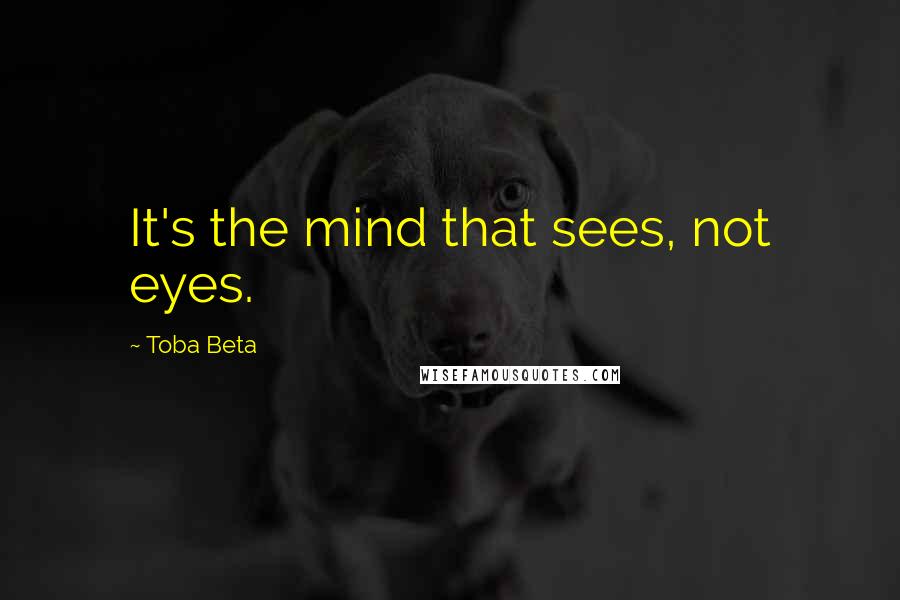 Toba Beta Quotes: It's the mind that sees, not eyes.