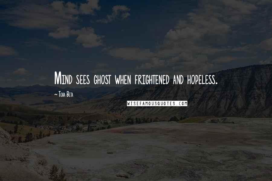 Toba Beta Quotes: Mind sees ghost when frightened and hopeless.