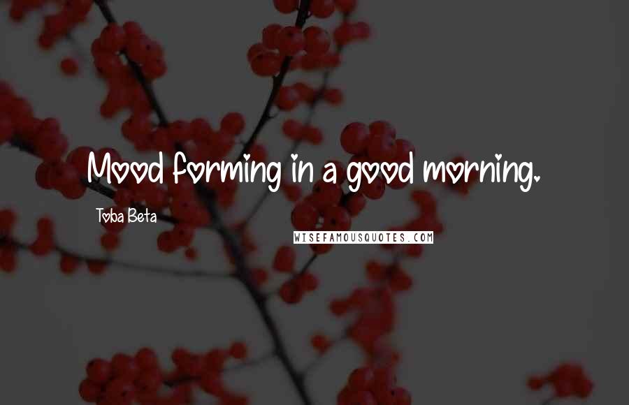 Toba Beta Quotes: Mood forming in a good morning.