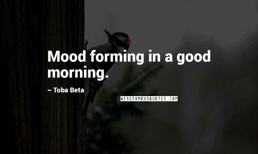 Toba Beta Quotes: Mood forming in a good morning.