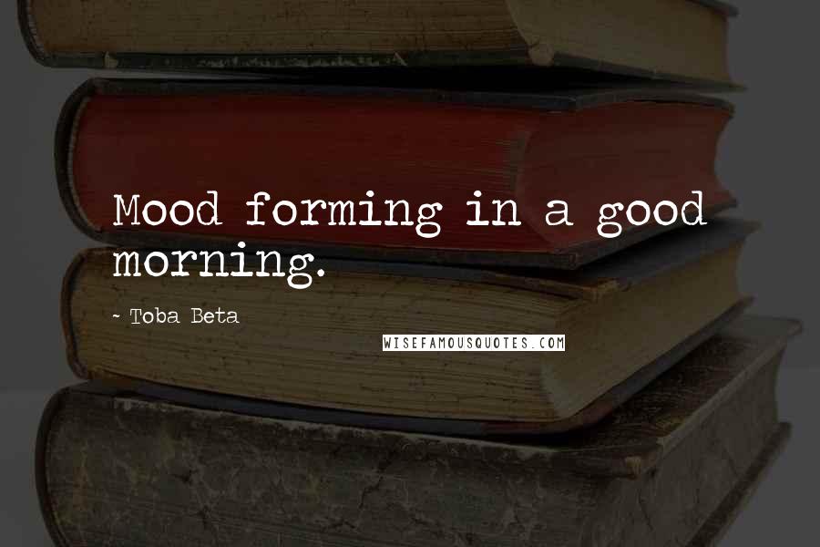 Toba Beta Quotes: Mood forming in a good morning.
