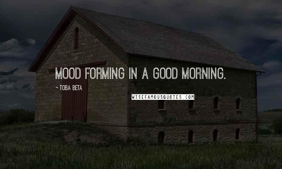 Toba Beta Quotes: Mood forming in a good morning.