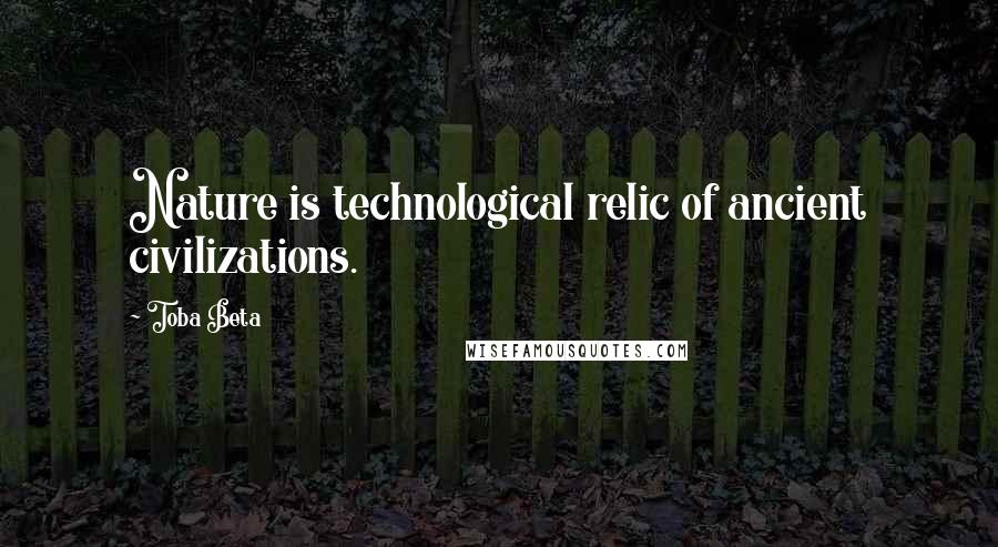 Toba Beta Quotes: Nature is technological relic of ancient civilizations.