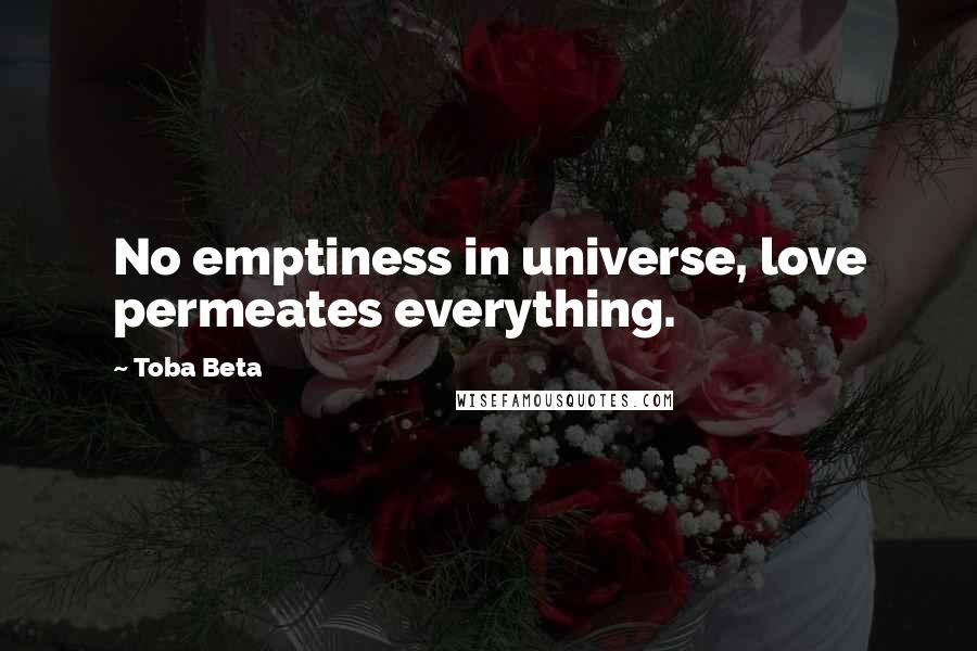 Toba Beta Quotes: No emptiness in universe, love permeates everything.