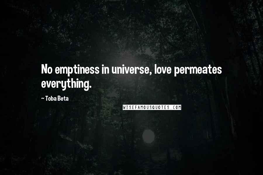 Toba Beta Quotes: No emptiness in universe, love permeates everything.