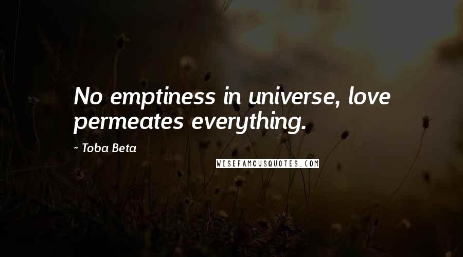 Toba Beta Quotes: No emptiness in universe, love permeates everything.
