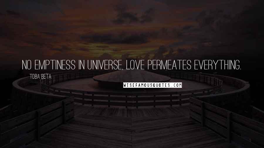 Toba Beta Quotes: No emptiness in universe, love permeates everything.