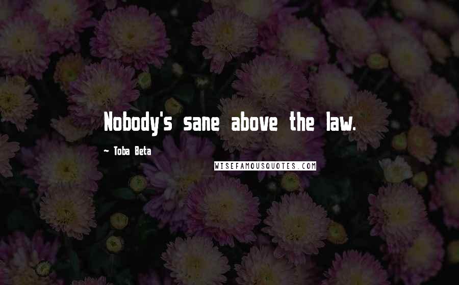 Toba Beta Quotes: Nobody's sane above the law.