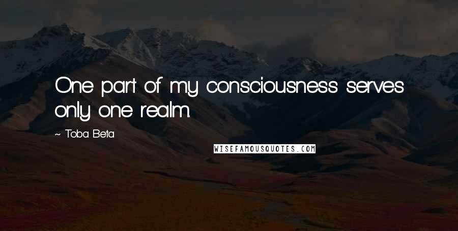 Toba Beta Quotes: One part of my consciousness serves only one realm.