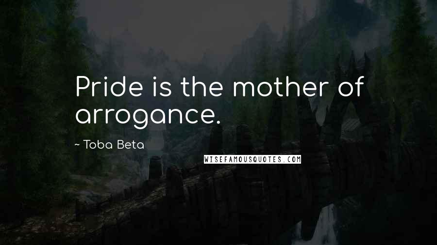 Toba Beta Quotes: Pride is the mother of arrogance.