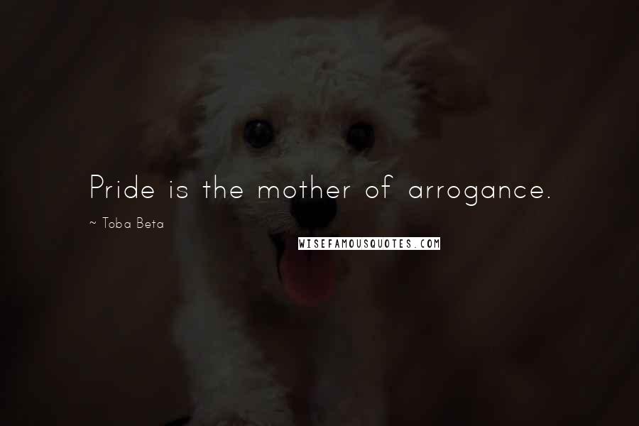 Toba Beta Quotes: Pride is the mother of arrogance.