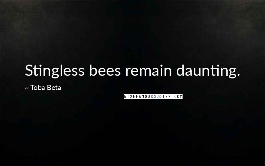Toba Beta Quotes: Stingless bees remain daunting.