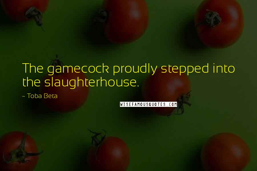Toba Beta Quotes: The gamecock proudly stepped into the slaughterhouse.