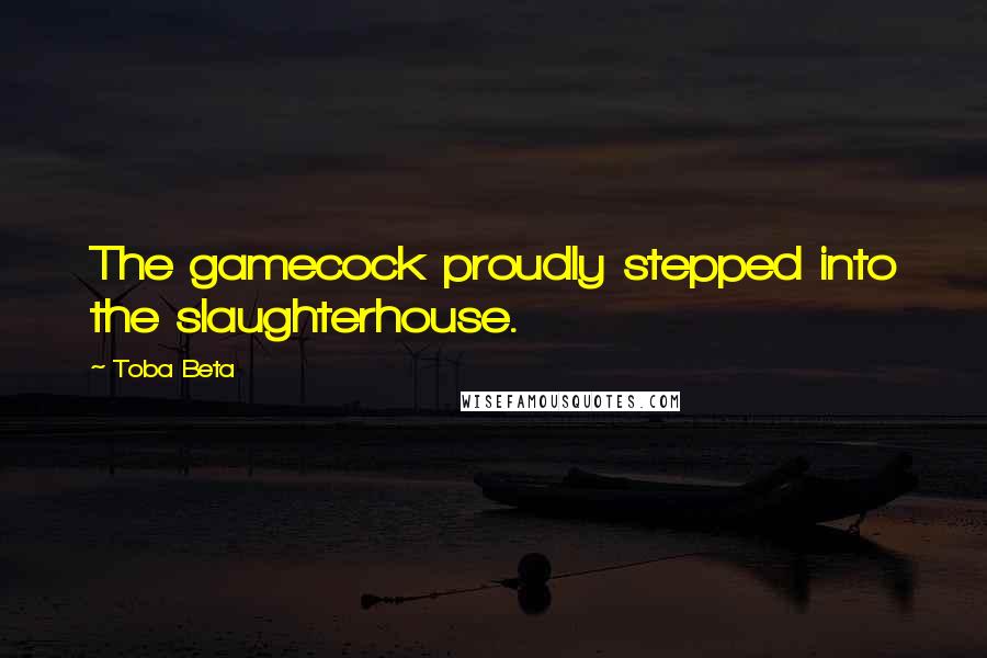 Toba Beta Quotes: The gamecock proudly stepped into the slaughterhouse.