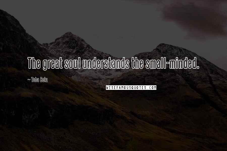 Toba Beta Quotes: The great soul understands the small-minded.