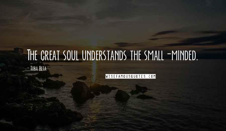 Toba Beta Quotes: The great soul understands the small-minded.