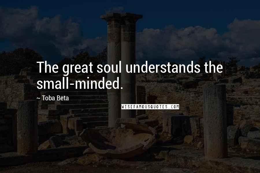 Toba Beta Quotes: The great soul understands the small-minded.