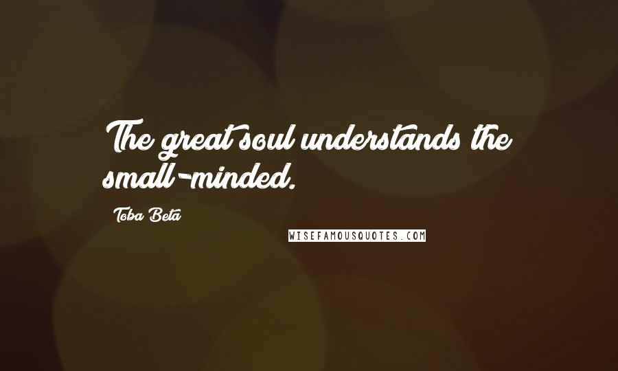 Toba Beta Quotes: The great soul understands the small-minded.