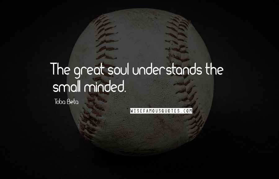 Toba Beta Quotes: The great soul understands the small-minded.