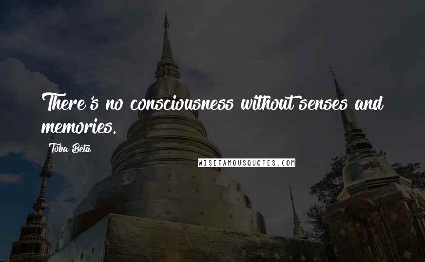 Toba Beta Quotes: There's no consciousness without senses and memories.