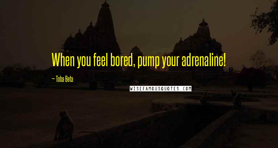 Toba Beta Quotes: When you feel bored, pump your adrenaline!