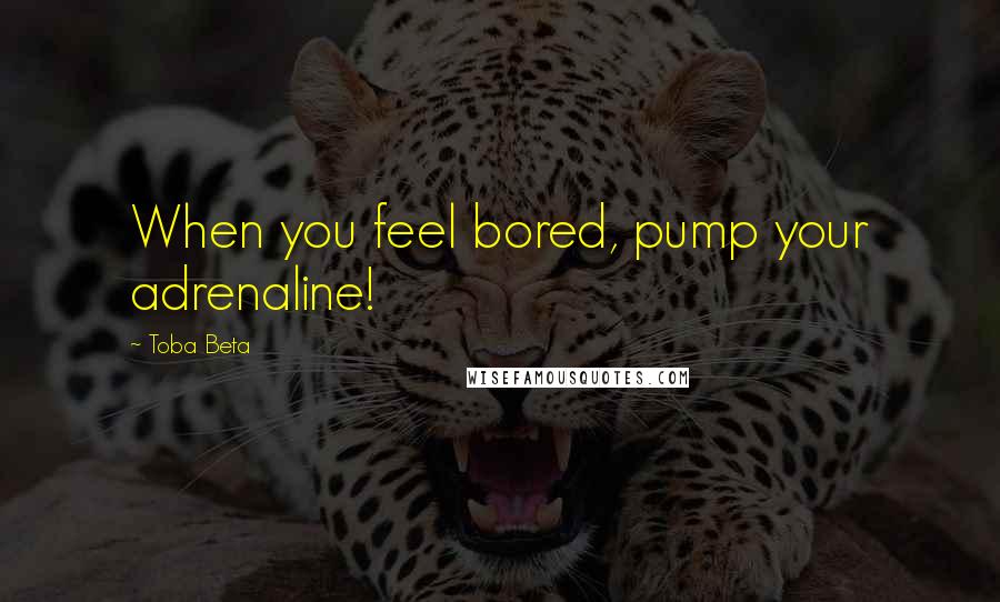 Toba Beta Quotes: When you feel bored, pump your adrenaline!