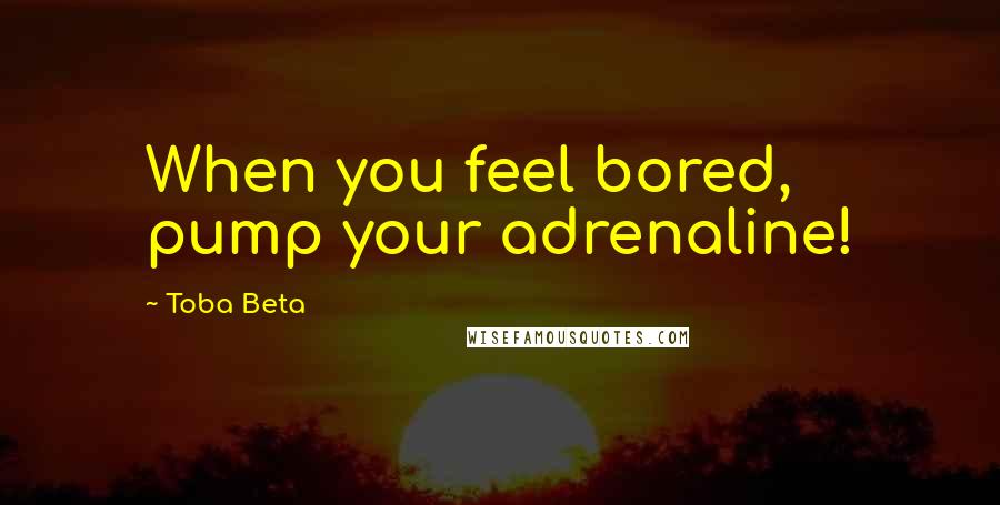 Toba Beta Quotes: When you feel bored, pump your adrenaline!