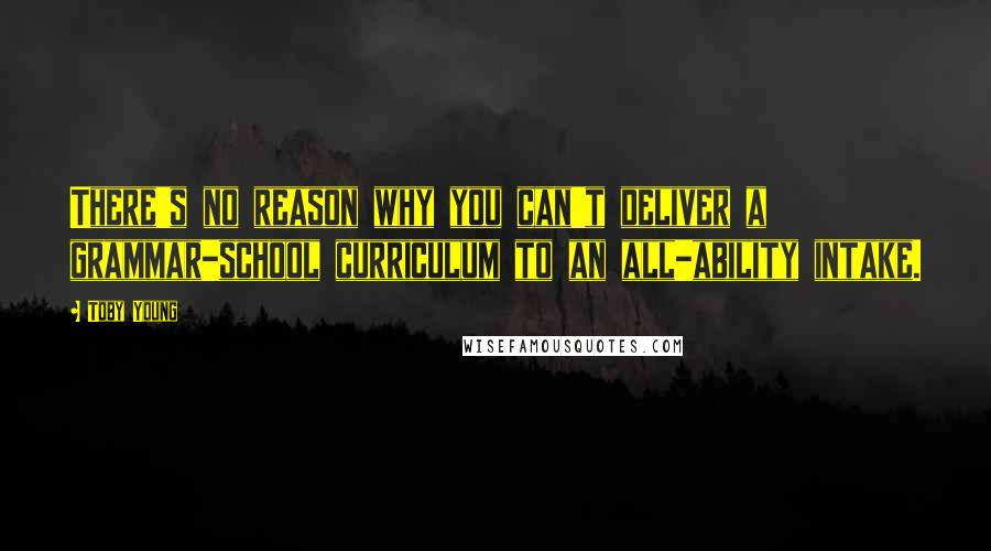 Toby Young Quotes: There's no reason why you can't deliver a grammar-school curriculum to an all-ability intake.