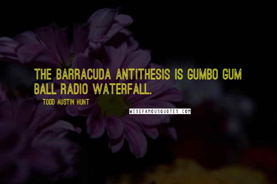 Todd Austin Hunt Quotes: The barracuda antithesis is gumbo gum ball radio waterfall.