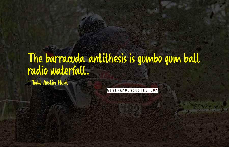 Todd Austin Hunt Quotes: The barracuda antithesis is gumbo gum ball radio waterfall.
