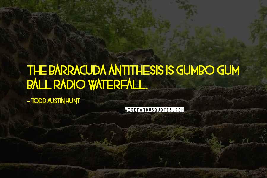 Todd Austin Hunt Quotes: The barracuda antithesis is gumbo gum ball radio waterfall.