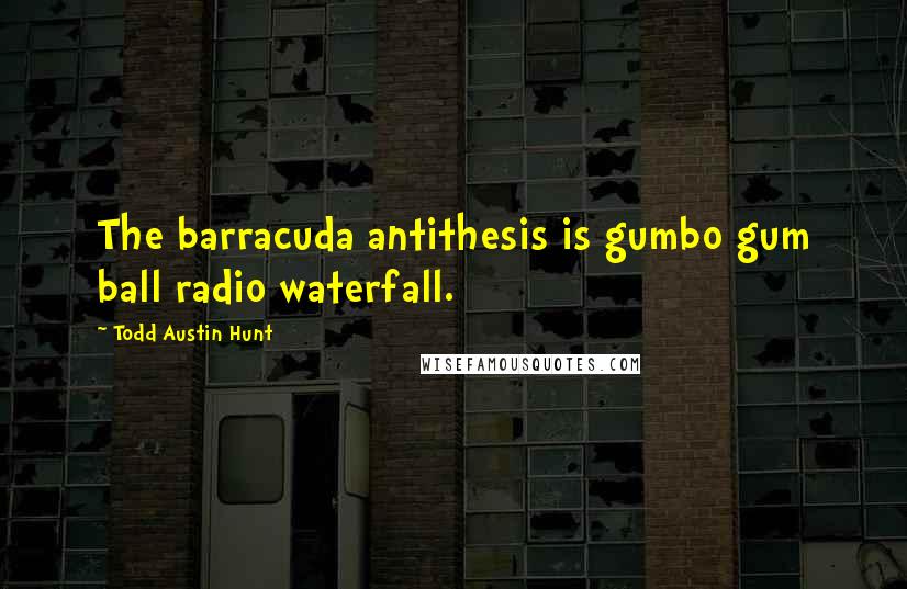 Todd Austin Hunt Quotes: The barracuda antithesis is gumbo gum ball radio waterfall.