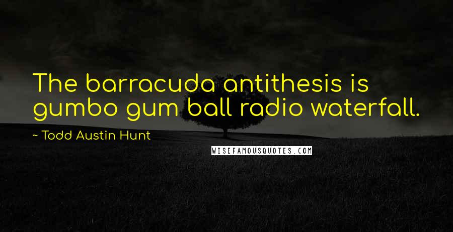 Todd Austin Hunt Quotes: The barracuda antithesis is gumbo gum ball radio waterfall.