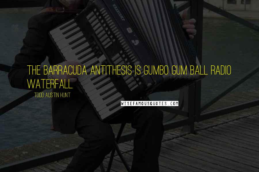 Todd Austin Hunt Quotes: The barracuda antithesis is gumbo gum ball radio waterfall.