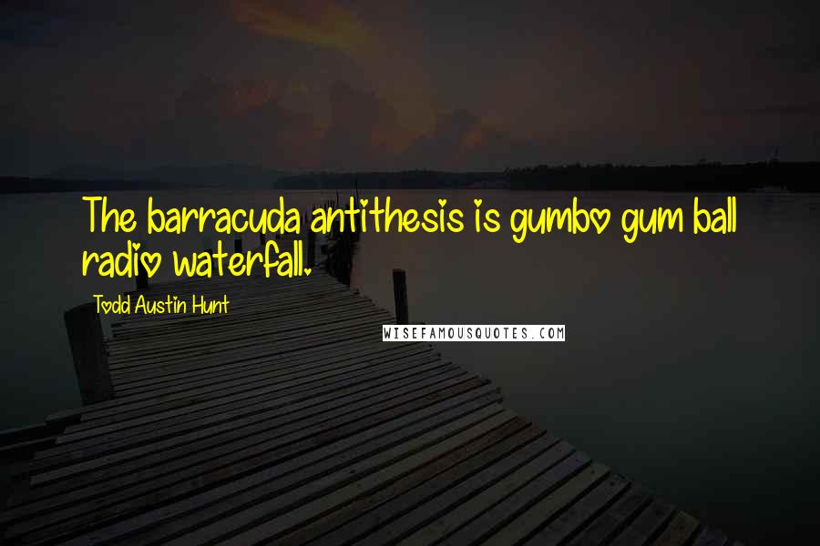 Todd Austin Hunt Quotes: The barracuda antithesis is gumbo gum ball radio waterfall.