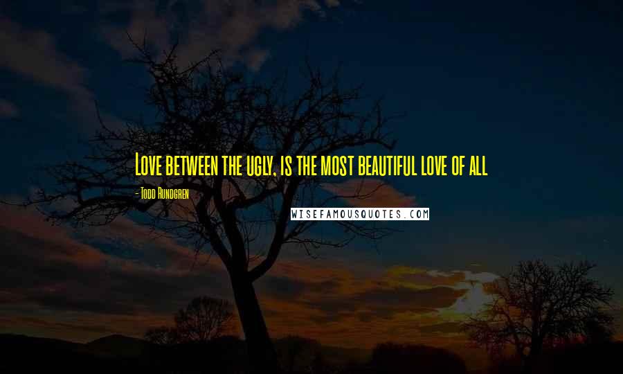 Todd Rundgren Quotes: Love between the ugly, is the most beautiful love of all