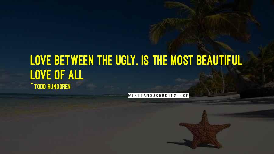 Todd Rundgren Quotes: Love between the ugly, is the most beautiful love of all