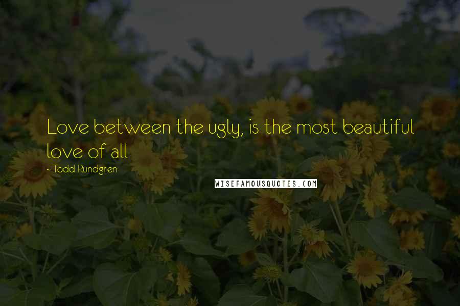 Todd Rundgren Quotes: Love between the ugly, is the most beautiful love of all