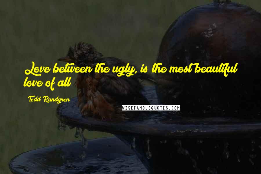 Todd Rundgren Quotes: Love between the ugly, is the most beautiful love of all