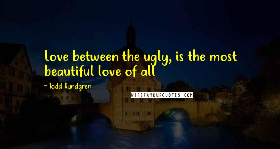 Todd Rundgren Quotes: Love between the ugly, is the most beautiful love of all