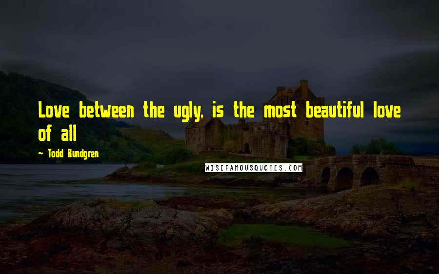 Todd Rundgren Quotes: Love between the ugly, is the most beautiful love of all