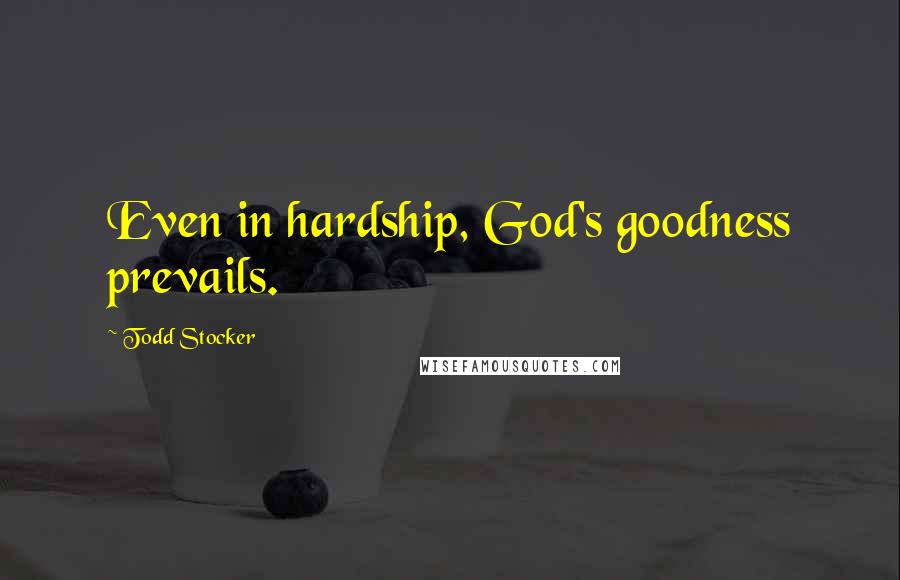 Todd Stocker Quotes: Even in hardship, God's goodness prevails.