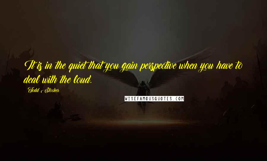 Todd Stocker Quotes: It is in the quiet that you gain perspective when you have to deal with the loud.