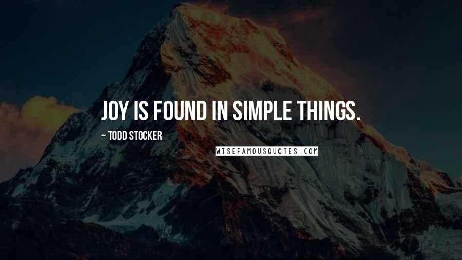 Todd Stocker Quotes: Joy is found in simple things.