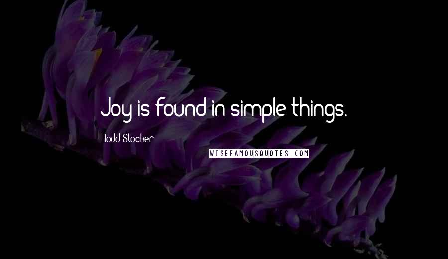 Todd Stocker Quotes: Joy is found in simple things.